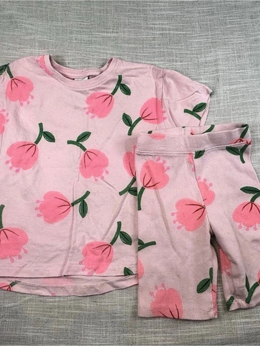 Zara Girls Floral Matching Set Pink Toddler 6y
